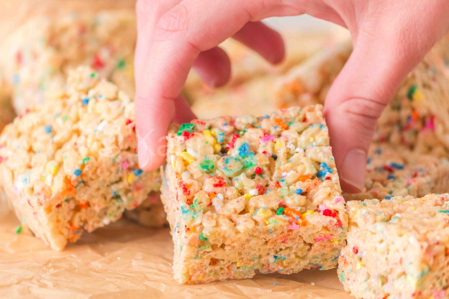 Cake Batter Rice Krispie Treats