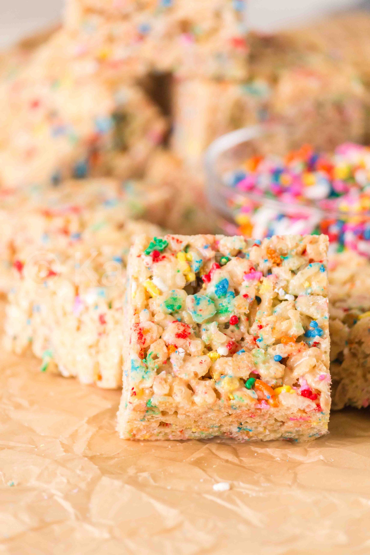 Cake Batter Rice Krispie Treats