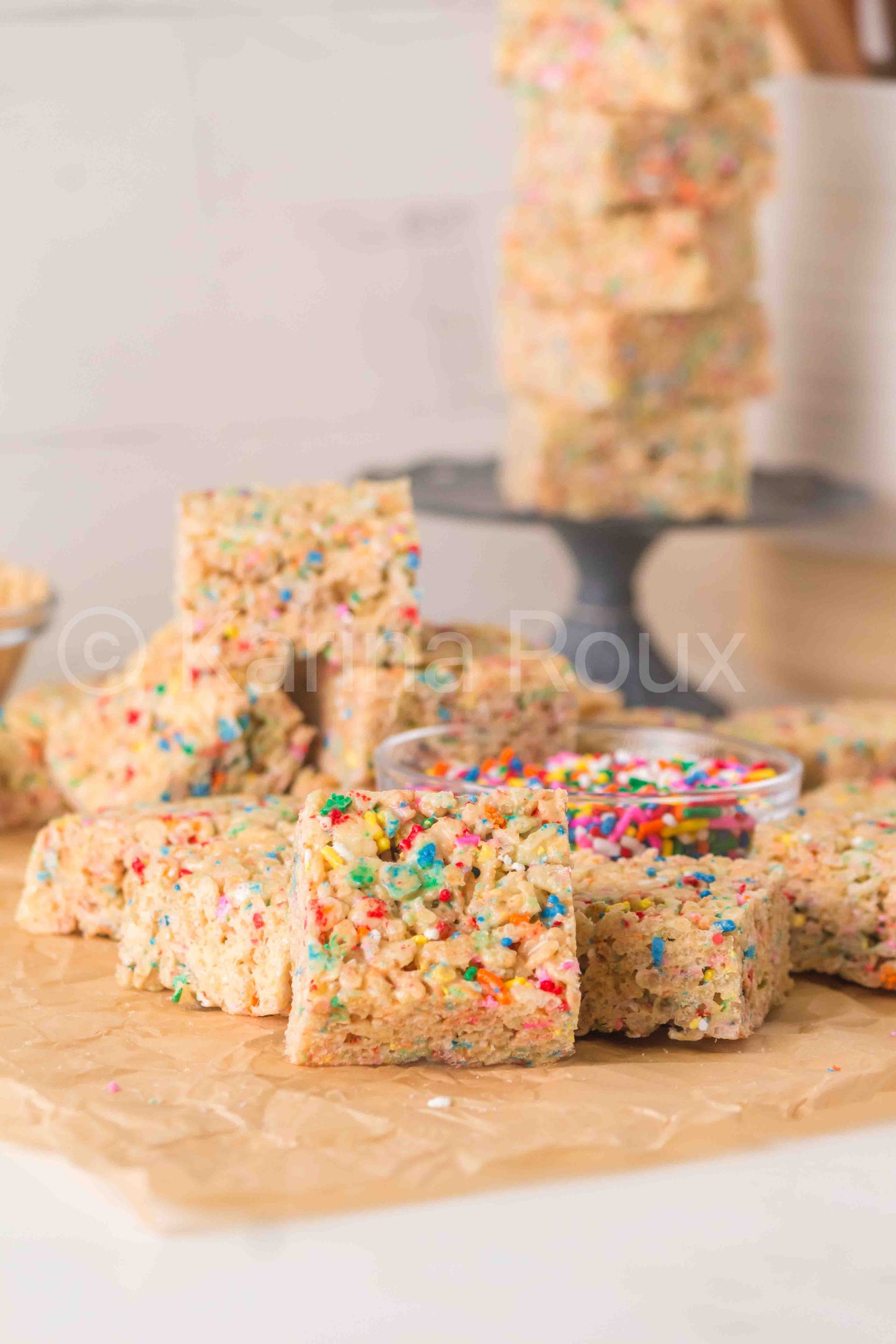 Cake Batter Rice Krispie Treats