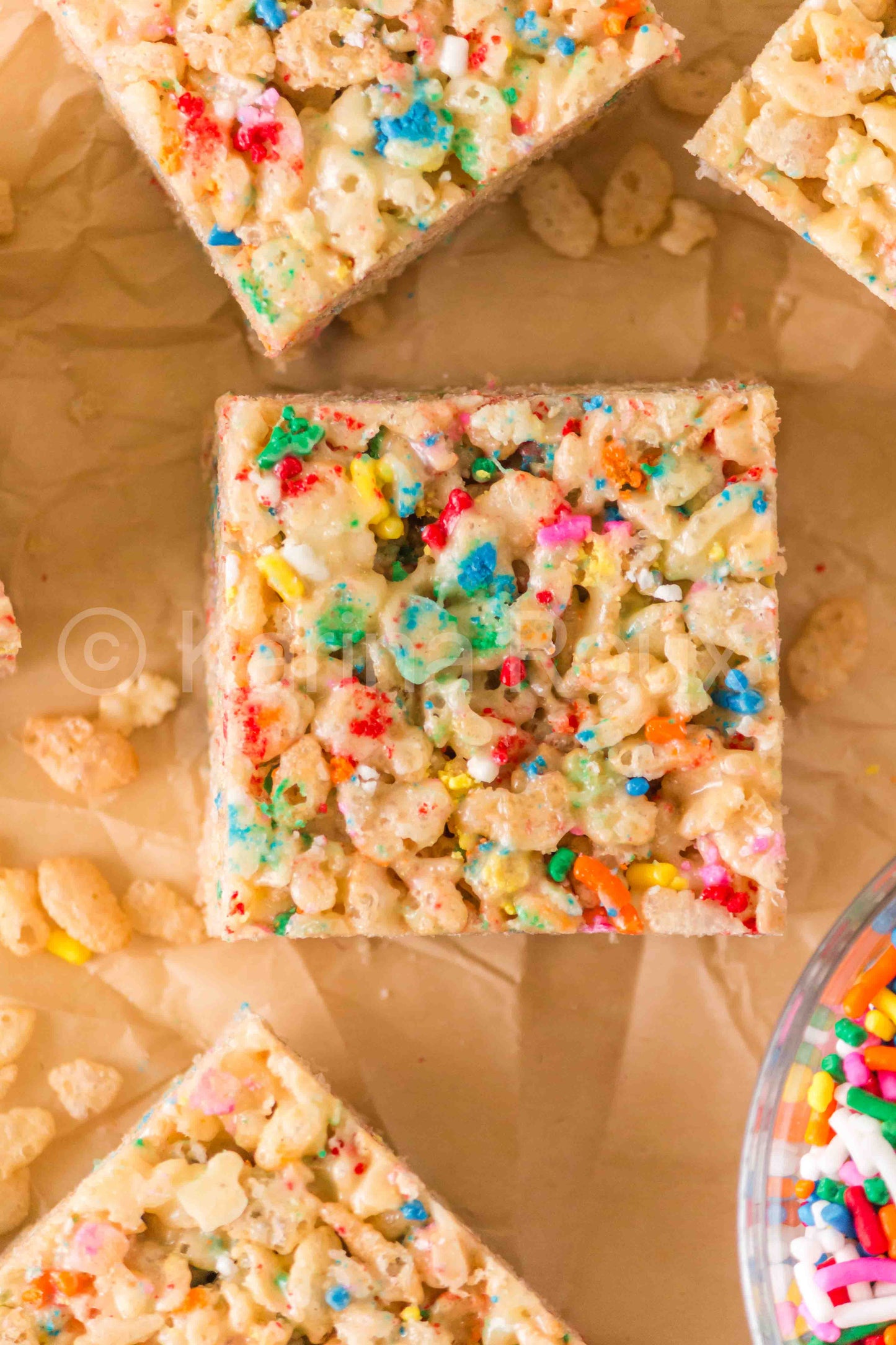 Cake Batter Rice Krispie Treats