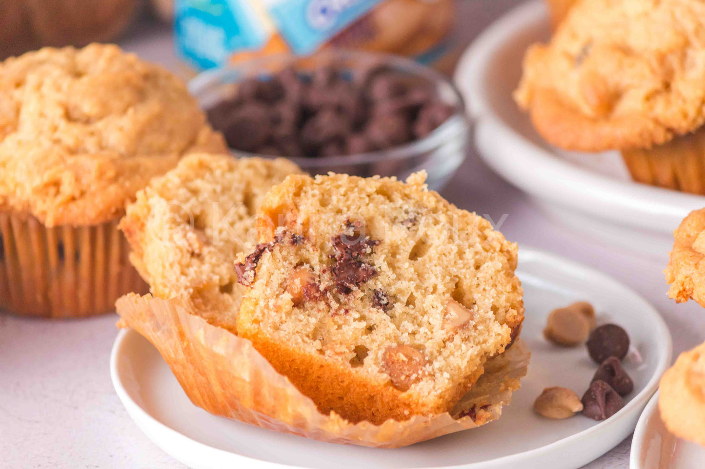 Peanut Butter Chocolate Chip Muffins (4 sets)