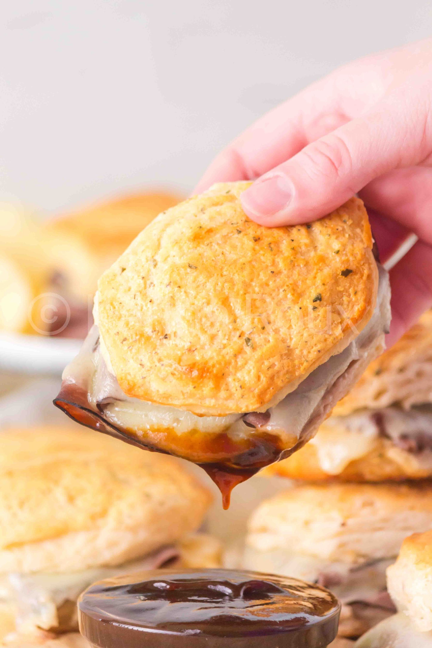 Roast beef biscuit bake sliders
